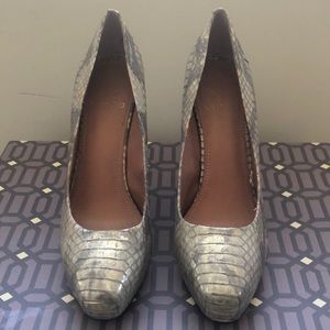 Vince Camuto Metallic Snakeskin Heels